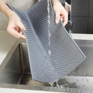 Drain Mat Kitchen Silicone Dish Drainer Mats Large Sink Drying Worktop Organizer Drying Mat for Dishes Heat Resistant Tableware